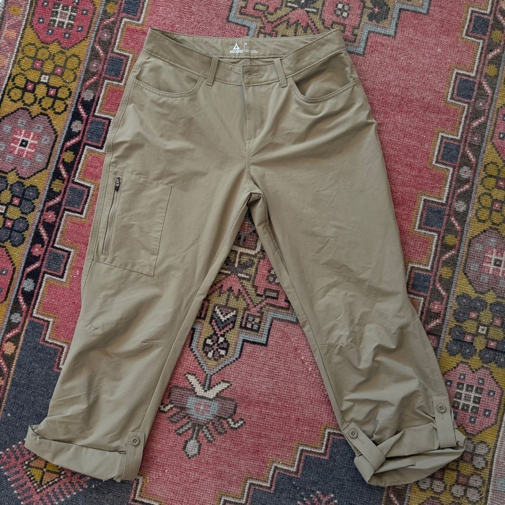 Ascend Women's Khaki Cargo Pants With Button Up Pant Leg Size 6